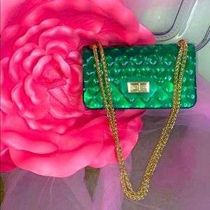 Heels sunglasses and purse